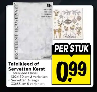 Vomar Voordeelmarkt Tafelkleed of Servetten Kerst aanbieding