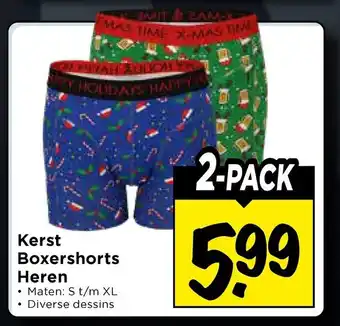 Vomar Voordeelmarkt Kerst Boxershorts Heren aanbieding