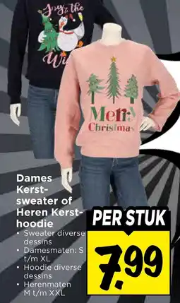 Vomar Voordeelmarkt Dames Kerst sweater of Heren Kerst hoodie aanbieding