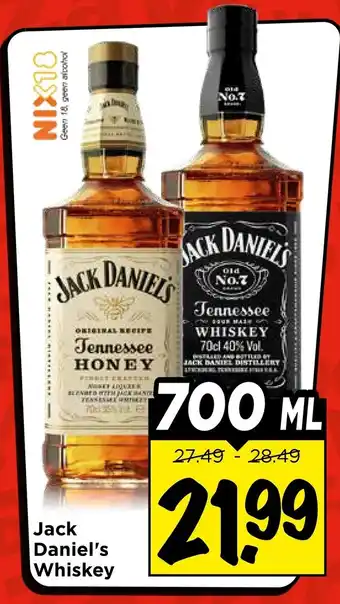 Vomar Voordeelmarkt Jack Daniel's Whiskey aanbieding