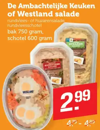 Coop De Ambachtelijke Keuken of Westland salade aanbieding