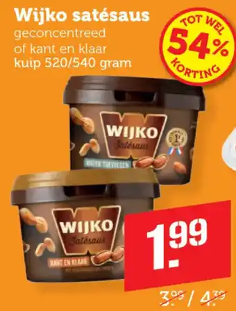 Coop Wijko satésaus aanbieding