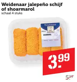 Coop Weidenaar jalepeño schijf of shoarmarol aanbieding