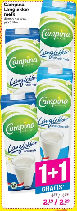 Coop Campina Langlekker melk aanbieding