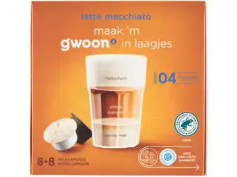 Hoogvliet G'woon Dolce Gusto latte macchiato aanbieding