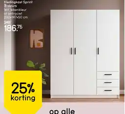 Leen Bakker Kledingkast Sprint 3 deurs aanbieding