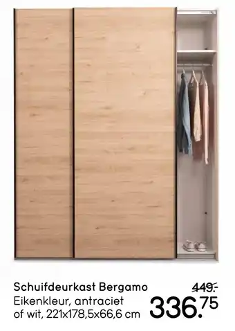 Leen Bakker Schuifdeurkast Bergamo aanbieding