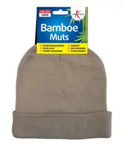 De Online Drogist Lucovitaal Bamboe Muts Beige aanbieding