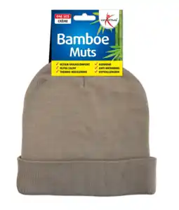 De Online Drogist Lucovitaal Bamboe Muts Beige aanbieding