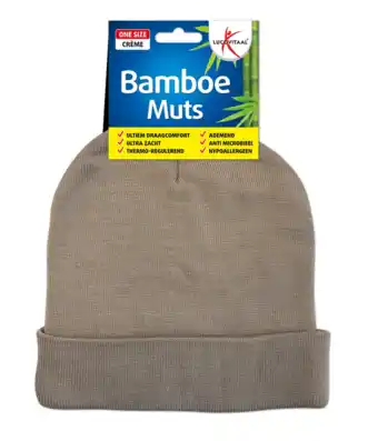 De Online Drogist Lucovitaal Bamboe Muts Beige aanbieding