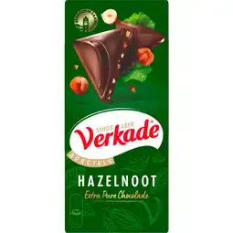 Dekamarkt Verkade Chocoladereep extra puur hazelnoot aanbieding