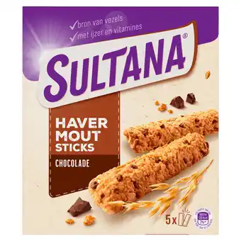 Dekamarkt Sultana Oat sticks chocolate 5 st aanbieding