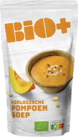 Dekamarkt Bio+ Soep in zak pompoen aanbieding