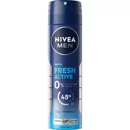 Dekamarkt Nivea Deospray men fresh active aanbieding