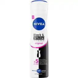 Dekamarkt Nivea Deospray men invisible black & white aanbieding
