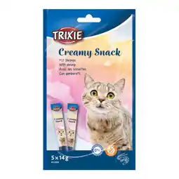 Zooplus 5x14g Trixie Creamy Snack met garnalen kattensnacks aanbieding