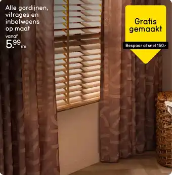 Alle gordijnen, vitrages en inbetweens op maat