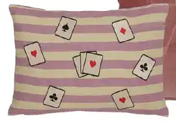 Karwei Kussen strepen, lila. aanbieding