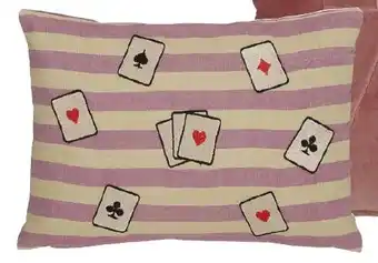 Karwei Kussen strepen, lila. aanbieding