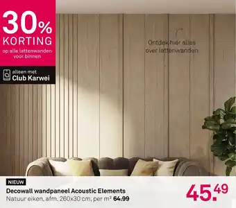 Karwei Decowall wandpaneel Acoustic Elements aanbieding