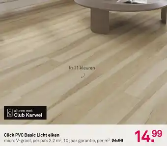 Karwei Click PVC Basic Licht eiken aanbieding