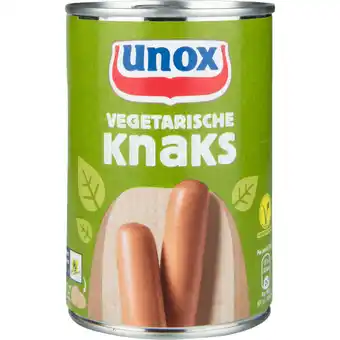 Dekamarkt Unox Knaks vegetarisch aanbieding