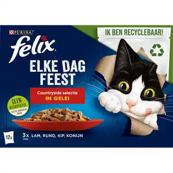Dekamarkt Felix Kattenvoer elke dag feest countryside in gelei 12 x 85gr aanbieding