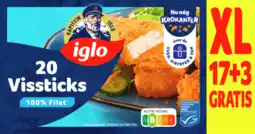 Dekamarkt Iglo Vissticks 20 stuks aanbieding