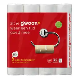 Dekamarkt G'woon Toiletpapier 32 rollen 3 laags aanbieding