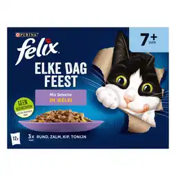 Dekamarkt Felix Kattenvoer elke dag feest senior mix selectie gelei 12 stuks aanbieding