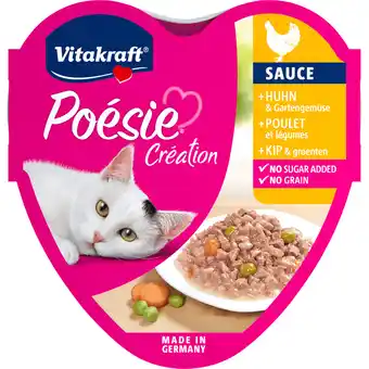 Dekamarkt Vitakraft Kattenvoer poesie kip en groente in saus aanbieding