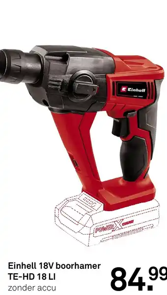 Karwei Einhell 18V boorhamer TE-HD 18 LI aanbieding