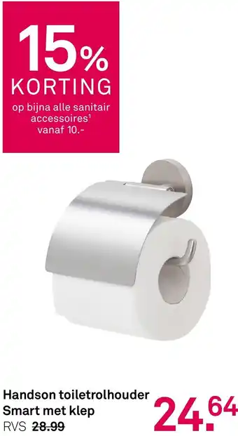Karwei Handson toiletrolhouder Smart met klep aanbieding