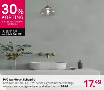 Karwei PVC Wandtegel licht grijs aanbieding