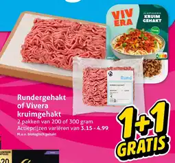 Hoogvliet Rundergehakt of Vivera kruimgehakt aanbieding