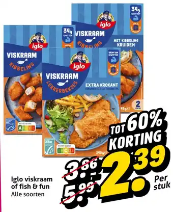 Hoogvliet Iglo viskraam of fish & fun aanbieding