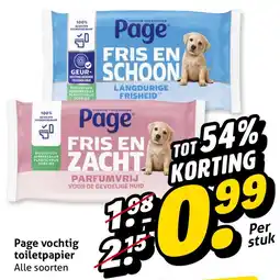 Hoogvliet Page vochtig toiletpapier aanbieding