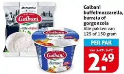 Hoogvliet Galbani buffelmozzarella, burrata of gorgonzola aanbieding