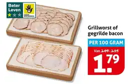 Hoogvliet Grillworst of gegrilde bacon aanbieding