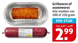 Hoogvliet Grillworst of ossenworst aanbieding