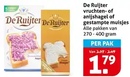 Hoogvliet De Ruijter vruchten of anijshagel of gestampte muisjes aanbieding