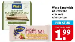 Hoogvliet Wasa Sandwich of Delicate crackers aanbieding