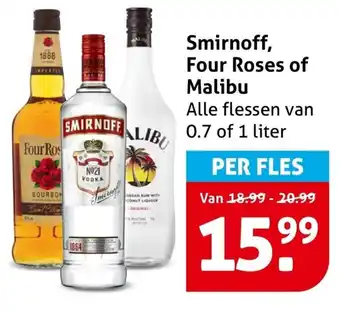 Hoogvliet Smirnoff, Four Roses of Malibu aanbieding