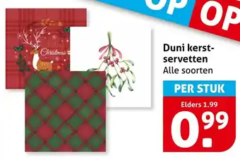 Hoogvliet Duni kerstservetten aanbieding