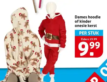 Hoogvliet Dames hoodie of kinder onesie kerst aanbieding