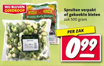 Nettorama Spruiten verpakt of gekookte bieten zak 500 gram aanbieding