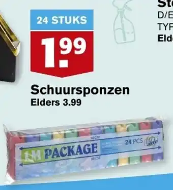 Hoogvliet Schuursponzen 24st aanbieding