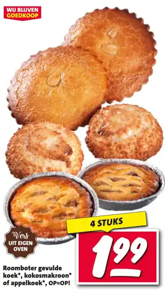 Nettorama Roomboter gevulde koek, kokosmakroon of appelkoek aanbieding