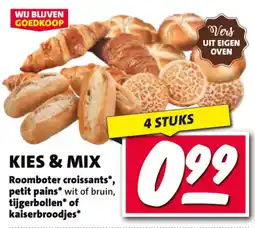 Nettorama Roomboter croissants, petit pains wit of bruin, tijgerbollen of kaiserbroodjes aanbieding