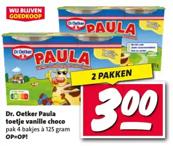 Nettorama Dr. Oetker Paula toetje vanille choco aanbieding